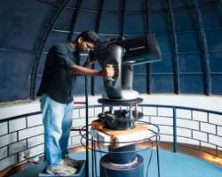 The science museum gives information about India's achievement in Science in association with the Indian Space Research Organization and Department of
